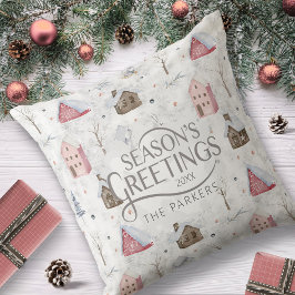 Mysigt Rosa-ID för jul hemma Kudde