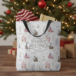 Mysigt Rosa-ID för jul hemma Tygkasse