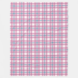 Mysigt Rosa och blått tartan Fleecefilt