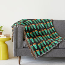 Mysigt Rustic Woodland Träd Art Throw Blanket