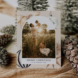 Mysigt Scandi Boho Arch-familjens fotopul Helg Vykort