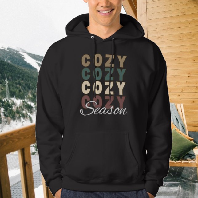 Mysigt Season Boho Färgad Repeat Typography Hoodie (Skapare uppladdad)