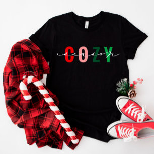 Mysigt Season Cute Calligraphy Helgdag Shirt T
