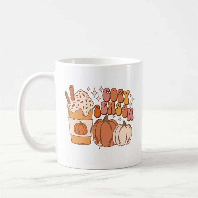Mysigt Season Pumpkin Spice Drink and Pumpkins Kaffemugg (Vänster)