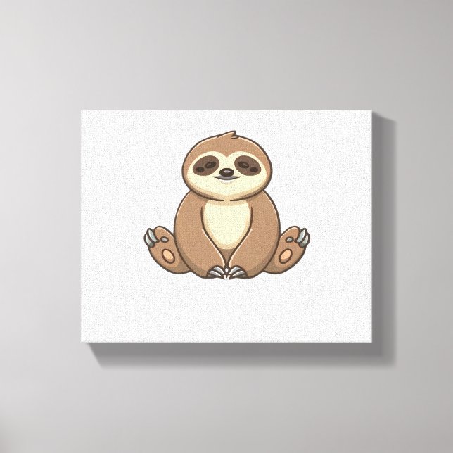 Mysigt Sloth Classic T-Shirt Canvastryck (Framsida)