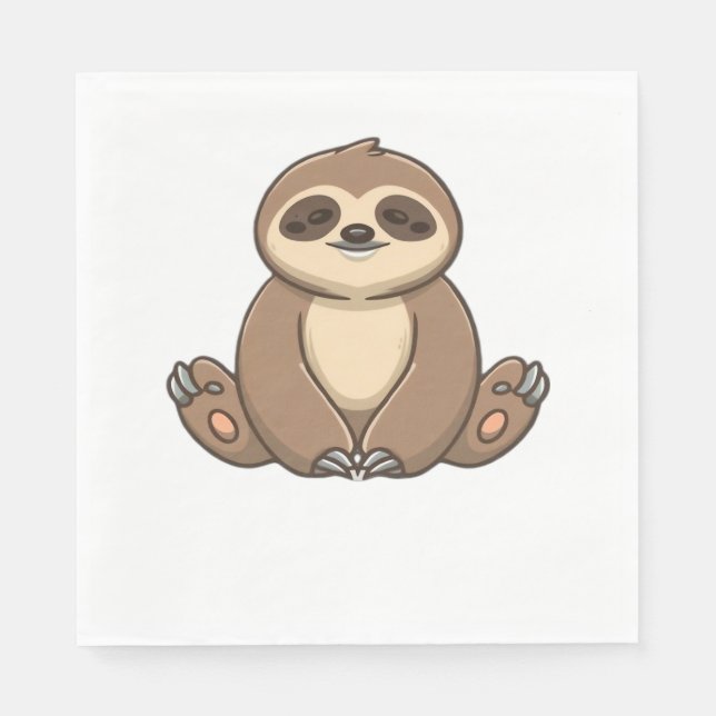 Mysigt Sloth Classic T-Shirt Pappersservett (Framsidan)