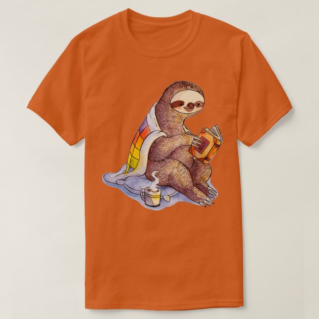 Mysigt Sloth i Blanket T Shirt (Design framsida)