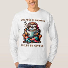 Mysigt Sloth med Coffee Mugg insvälld i Blanket T Shirt
