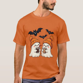 Mysigt Spöken Drinking Coffee Halloween T Shirt