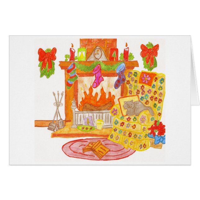 mysigt stol för spis hälsningskort (Framsidan Horizontal)