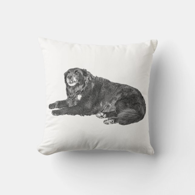 Mysigt svart Hund för Fall Decor Kudde (Framsida)