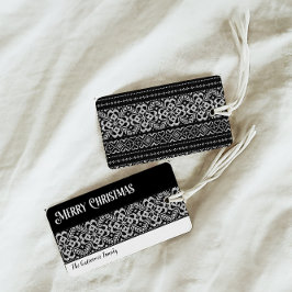Mysigt svart och vit skandinavisk sötare jul presentetikett