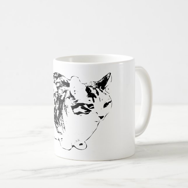 Mysigt tabby på vinter-bevakning kaffemugg (Framsida höger)