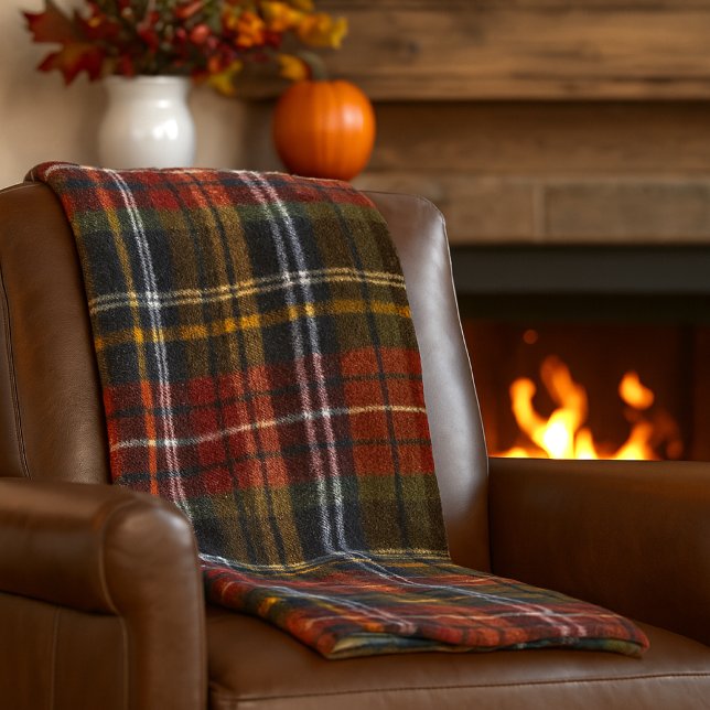 Mysigt Tartan Fleece Blanket, Höst färger (warm and cozy plaid fleece blanket)