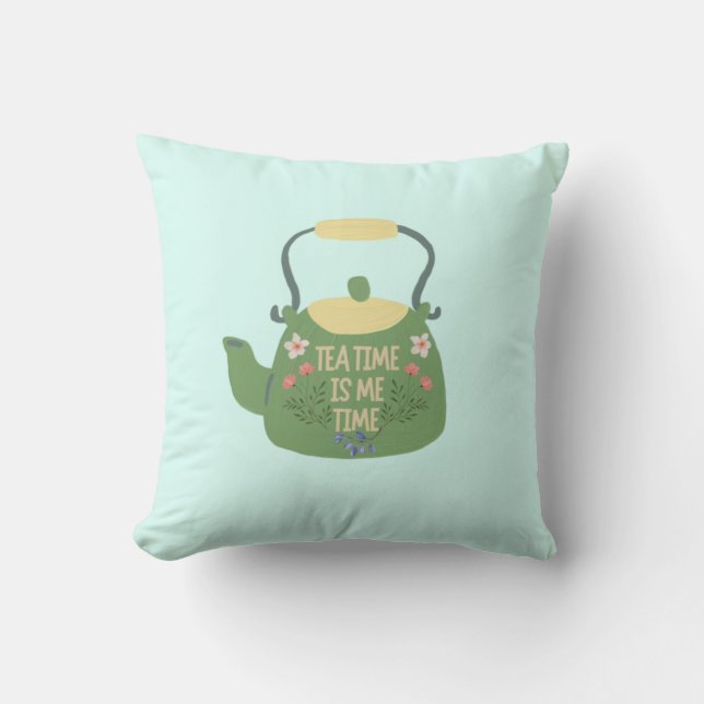 Mysigt Tea Time Pillow - Elegant Tea Älskare Decor Kudde (Framsida)