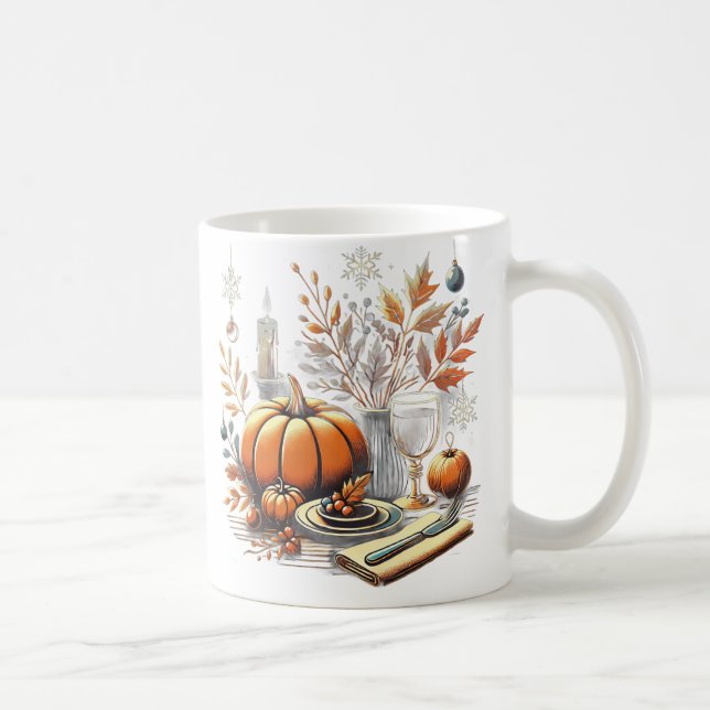 Mysigt Thanksgiving till vinterdekorationen Helgda Kaffemugg (Höger)