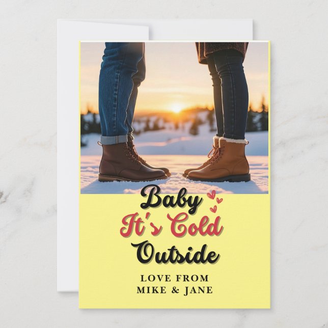 Mysigt typografiskt kort - "Baby IT är Kallet utan (Framsida)