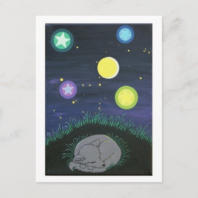 mysigt unge art-vykort vykort (Framsida)