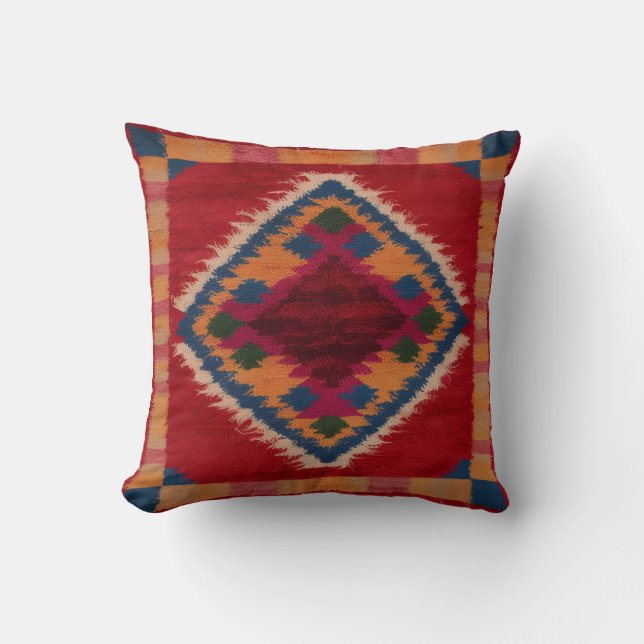 Mysigt upp med Red Kilim Decorative Pillows Kudde (Framsida)