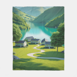 "Mysigt upp till bergen - Naturlig natur" Fleecefilt