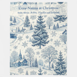 Mysigt utformning av blått vinter-scenen fleecefilt