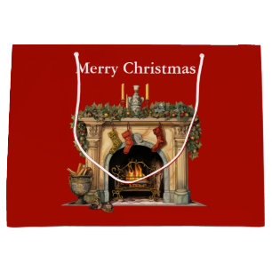 Mysigt Viktoriansk fireplace-jul