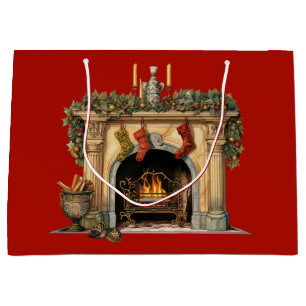 Mysigt Viktoriansk fireplace-jul