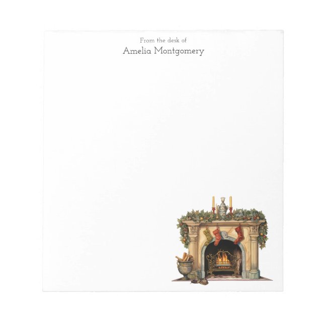 Mysigt Viktoriansk fireplace-jul Anteckningsblock (Framsida)