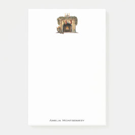 Mysigt Viktoriansk fireplace-jul Post-it Block