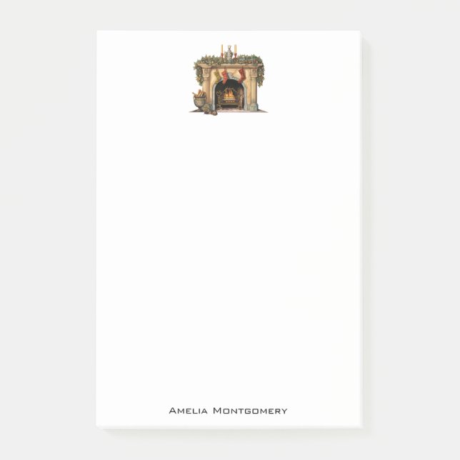 Mysigt Viktoriansk fireplace-jul Post-it Block (Framsida)