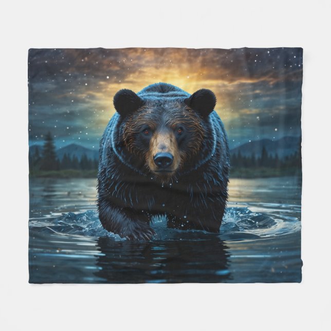Mysigt vilderness Bear Blanket Fleecefilt (Framsidan (Horisontell))