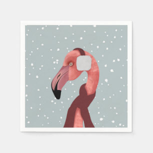 Mysigt vinter-lamingo med scarf Pappersservett