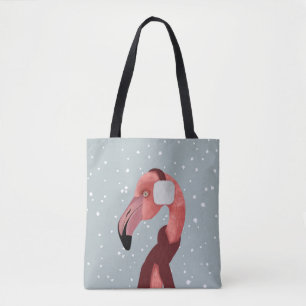 Mysigt vinter-lamingo med scarf Tygkasse