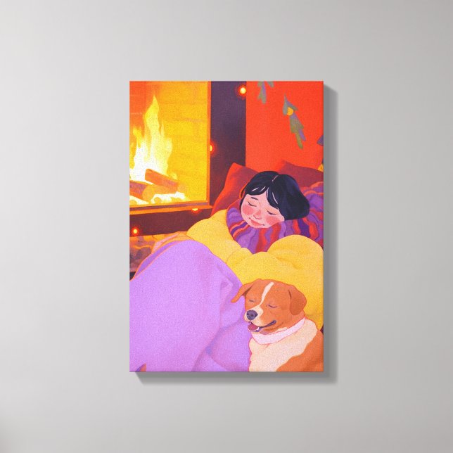 Mysigt vintermorgon canvastryck (Framsida)