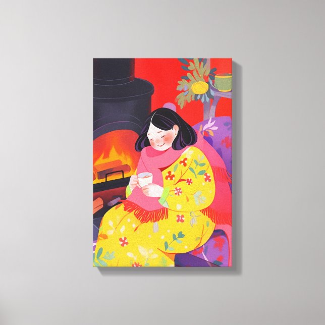 Mysigt vintermorgon canvastryck (Framsida)