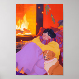 Mysigt vintermorgon poster