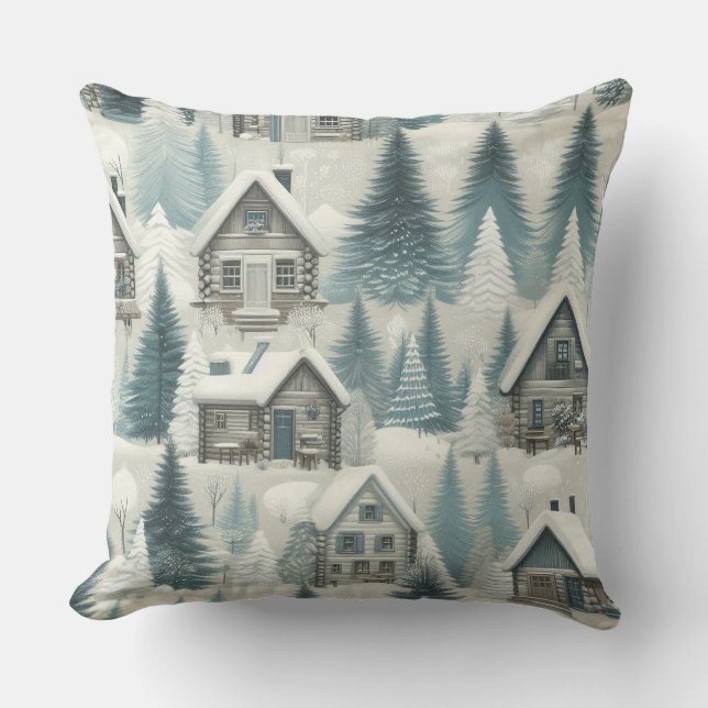 Mysigt vinterskåp kudde (Framsida)