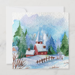 Mysigt vintervattenfärg liggande