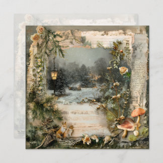 Mysigt Winter Deep Cottagecore Scrapbook-sida Inbjudningar