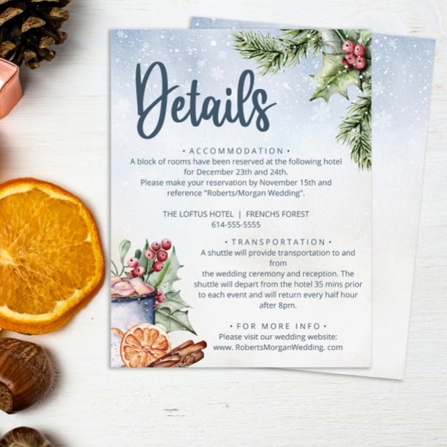 Mysigt Winter Hett Cocoa Snowly Bröllop Tilläggskort (Skapare uppladdad)