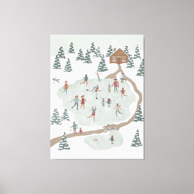 Mysigt Winter-illustration av isskal Canvastryck (Framsida)