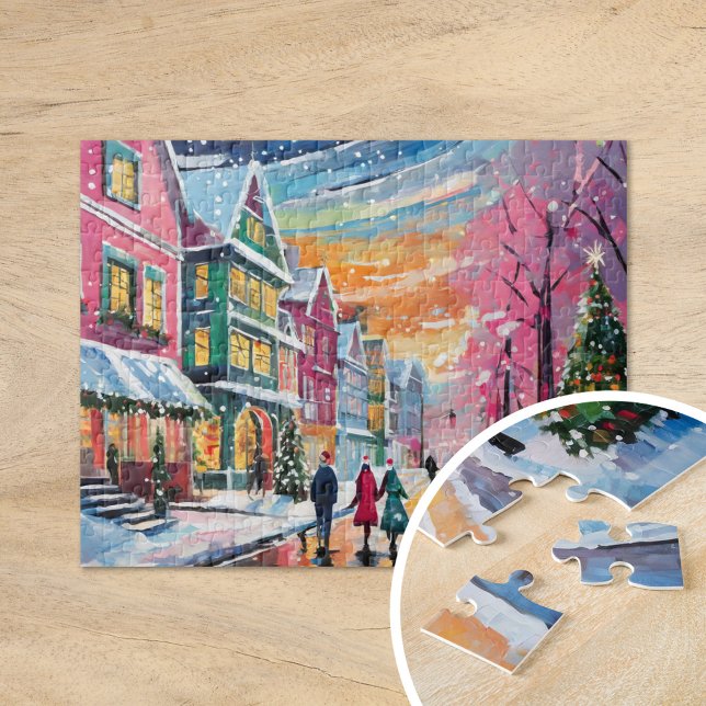 Mysigt Winter Street Scene Modern Art Pussel (Skapare uppladdad)