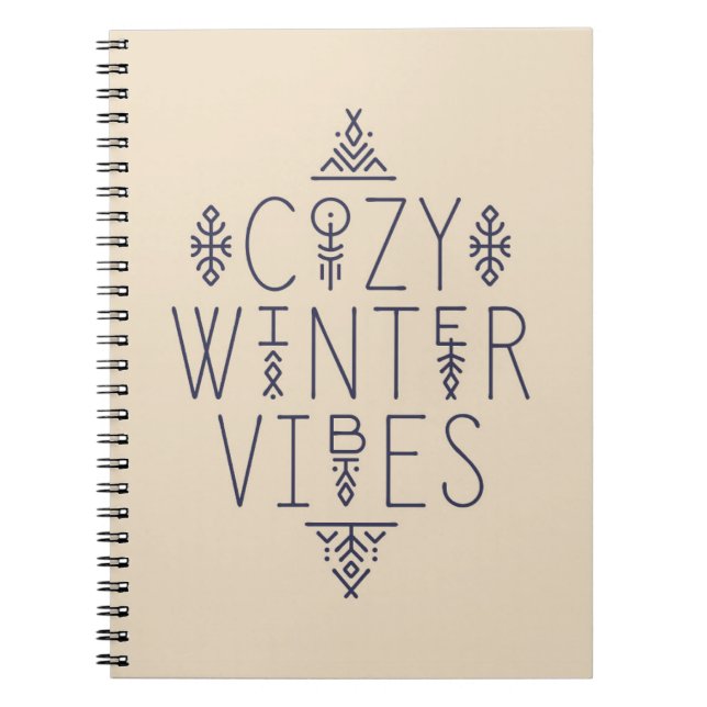 Mysigt Winter Vibes-design Anteckningsbok (Framsidan)
