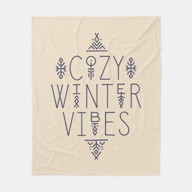 Mysigt Winter Vibes-design Fleecefilt (Framsidan)