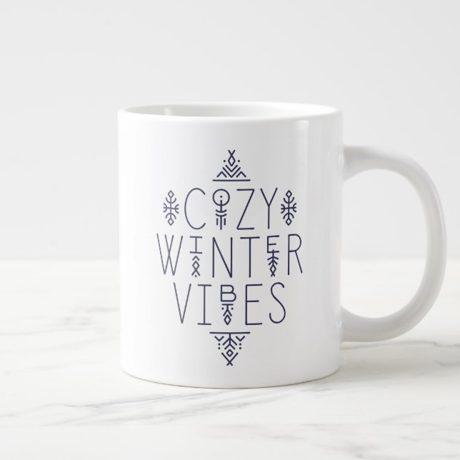 Mysigt Winter Vibes-design Jumbo Mugg (Höger)