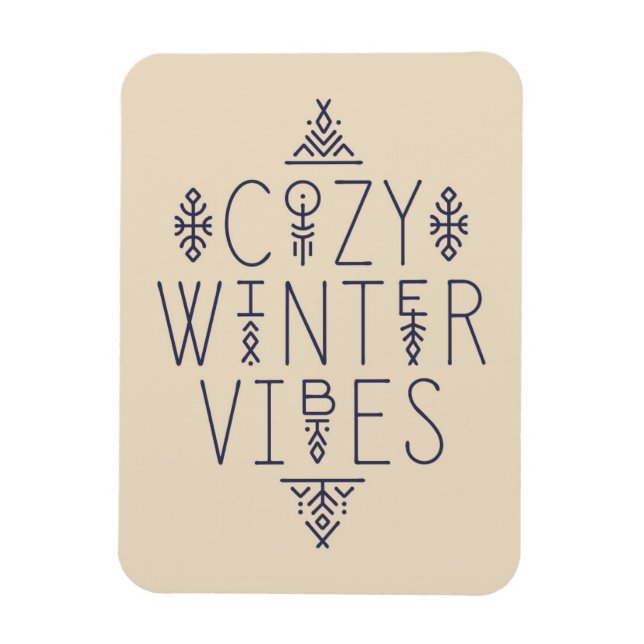 Mysigt Winter Vibes-design Magnet (Vertikal)