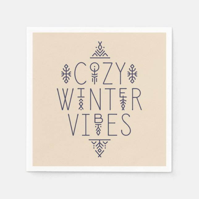 Mysigt Winter Vibes-design Pappersservett (Framsidan)