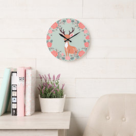 Mysigt Woodland Friends Hjort Stor Klocka