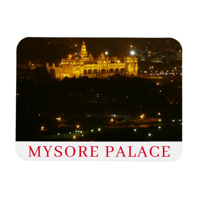 Mysore Palace på nattkassettmagnet Magnet (Horisontell)