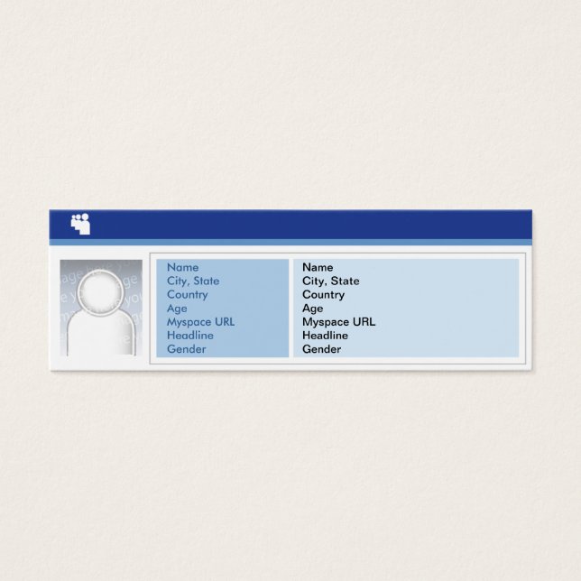 Myspace-Mörk - Smala Litet Visitkort (Framsidan)